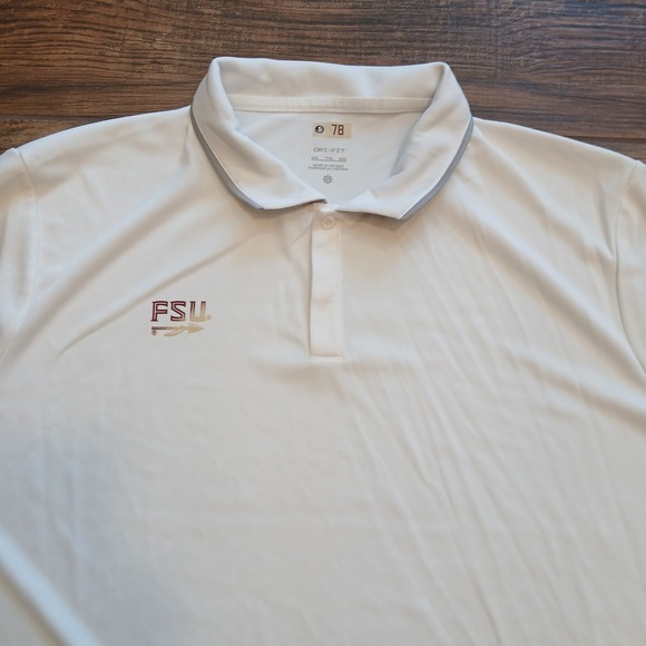 Florida State‎ Seminoles Polo Mens XXL 2XL White Golf Nike Team Issued Gear #78 - Picture 1 of 9